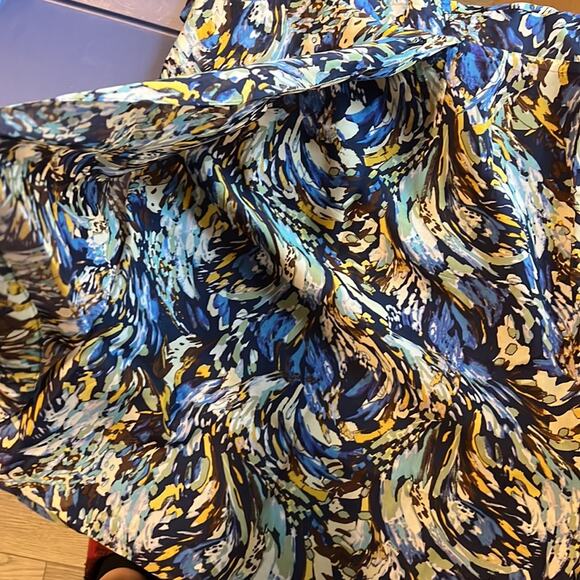 Anthropologie Moulinette Soeurs Silk Abstract Sleeveless V-Neck Dress - Picture 13 of 16